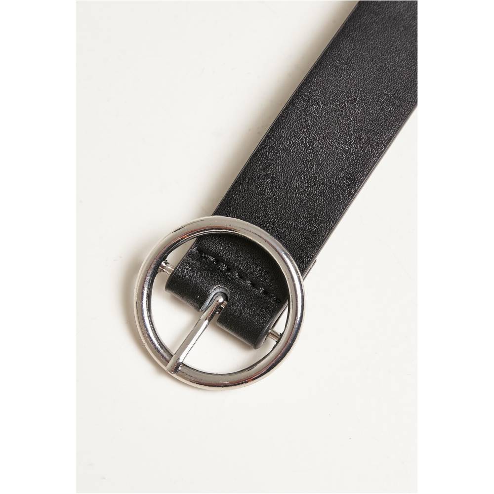 Urban Classics - Synthetic Leather Eyelet 2-Pack Riem - Zwart/Wit
